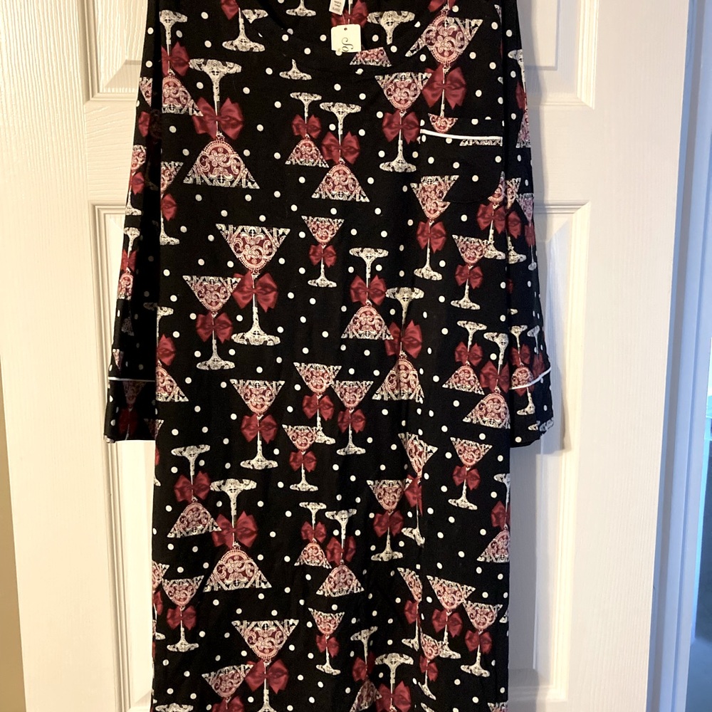NWT SOMA Nighty! Black with martini glasses 🍸